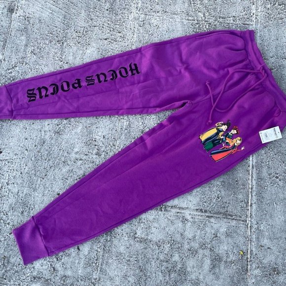 Disney Hocus Pocus Girl Sweat Pant Purple Jogger Trouser Size L 11-13 - Picture 1 of 8